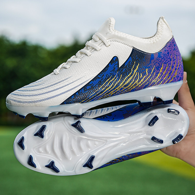 Cross-Border New Student High-Peel Resistant Hydrolysis Breathable High-Top Long Spikes Broken Spikes Rubber Non-Slip Youth Football Shoes