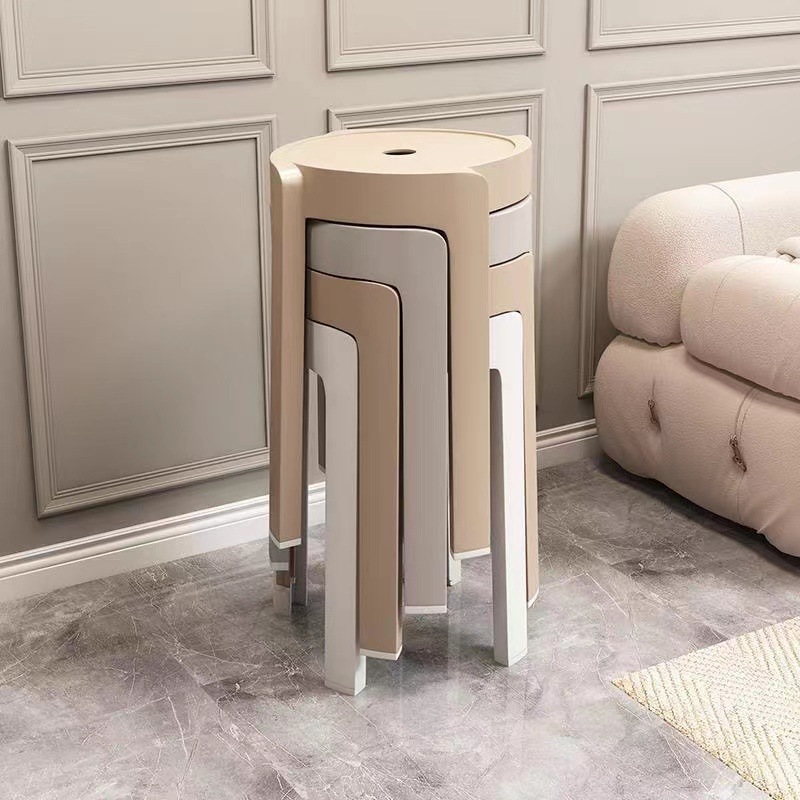 Plastic stool for home use thickened stackable small stool bench sturdy and durable dining stool high round stool rental house plastic stool