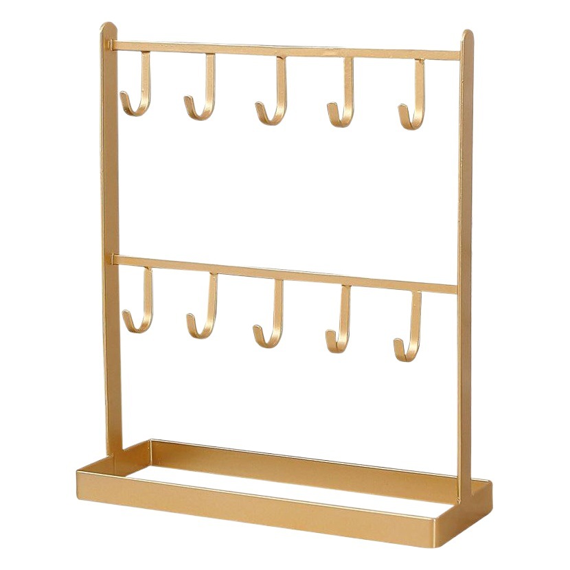 Desktop Iron Jewelry Earrings Hanger Necklace Hair Accessories Earrings Shelf Bracelet Display Rack Key Rack Storage