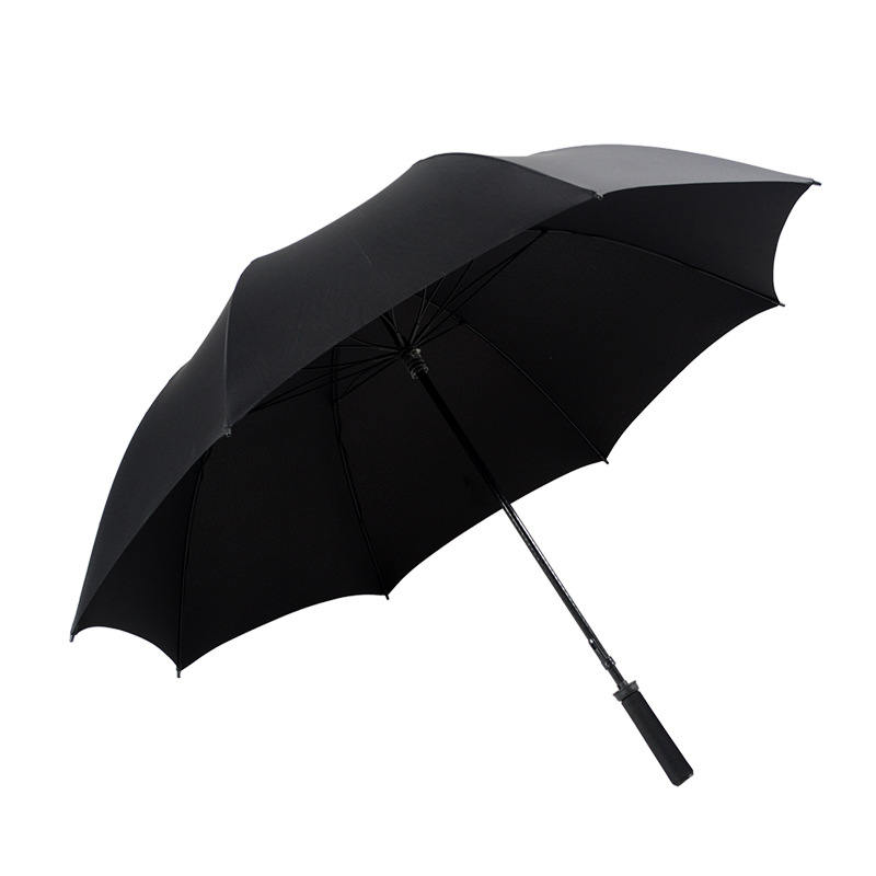 Golf umbrella fashion straight handle wind-resistant reinforced men's all-weather umbrella fiber umbrella bone Lotus bone business umbrella all-weather umbrella