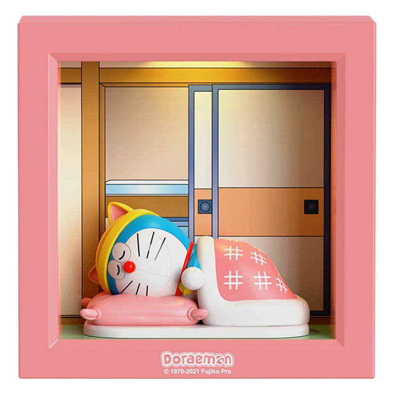 Doraemon Sleeping Baby Photo Frame Night Light 3D Magnetic led Atmosphere Light Ornaments Bedside Lamp Tide Play Gift
