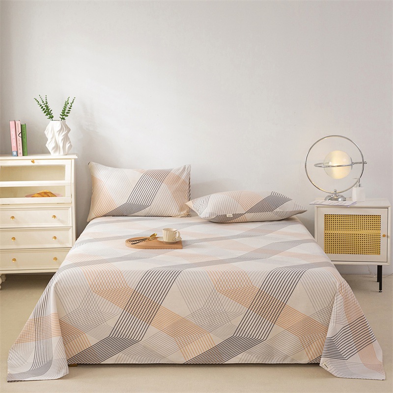 Picture of Cotton Thickened Old Coarse Cloth Bed Sheet Single Piece 100 Cotton Mat Linen Cotton Linen Single Dormitory Three-Piece Set