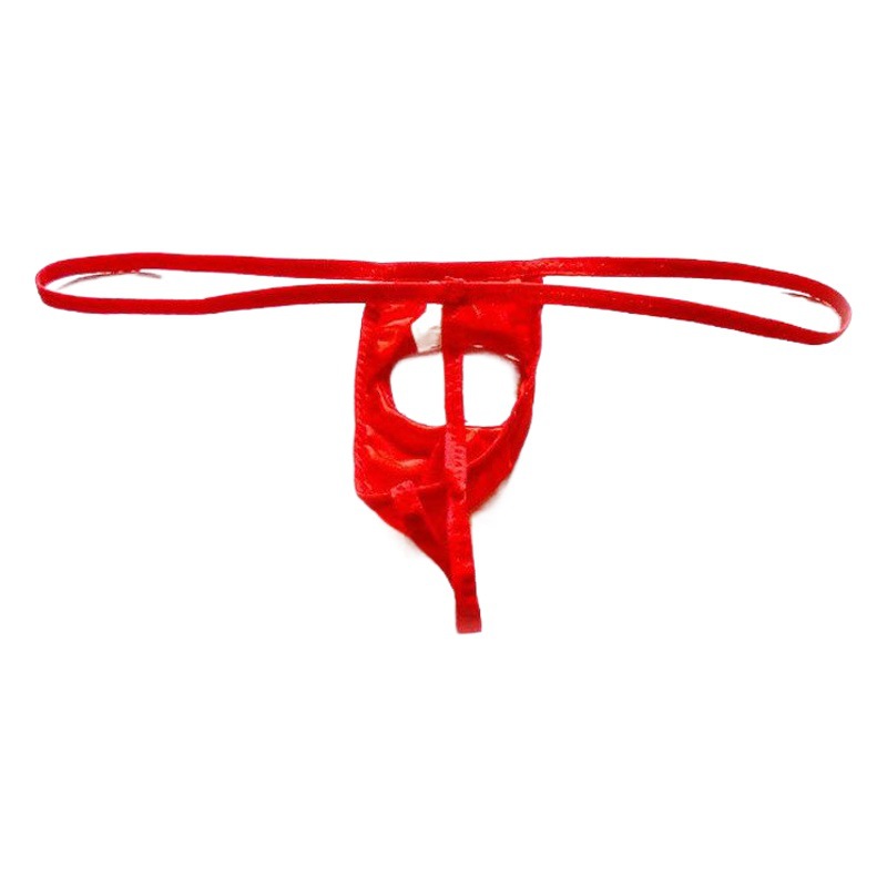 Manufacturer Sells Large Size Men's Underwear with Holes, Breathable Mid-Waist Sexy T-String Pants, Export 1 Piece Dropshipping D029