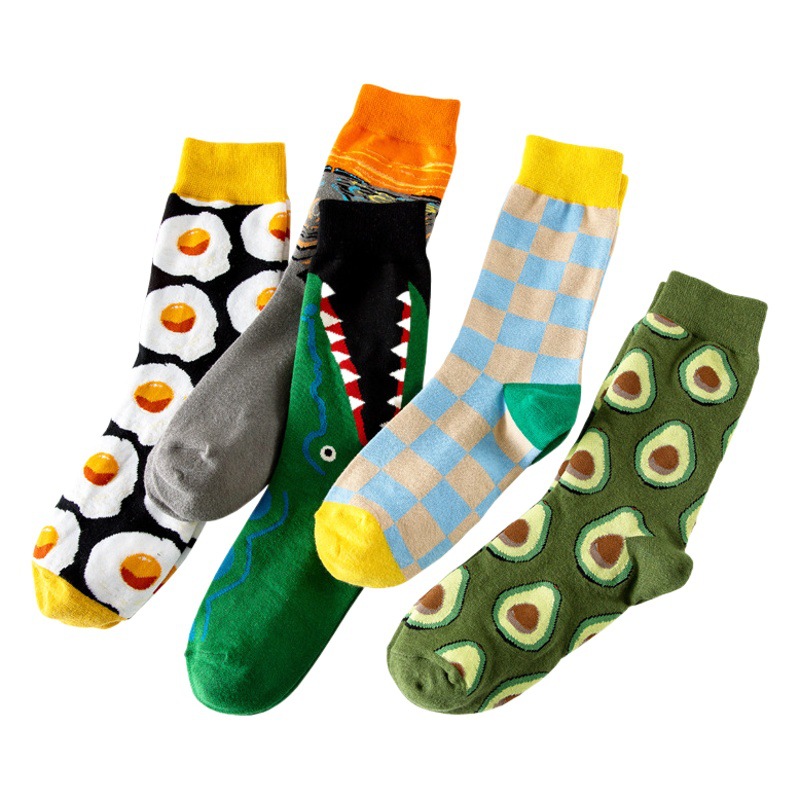Men's Mid-Calf Socks, Autumn and Winter Long Cotton Socks, Trendy European and American Style Socks, Large Size Cross-Border Trade Socks, Women's Long Socks