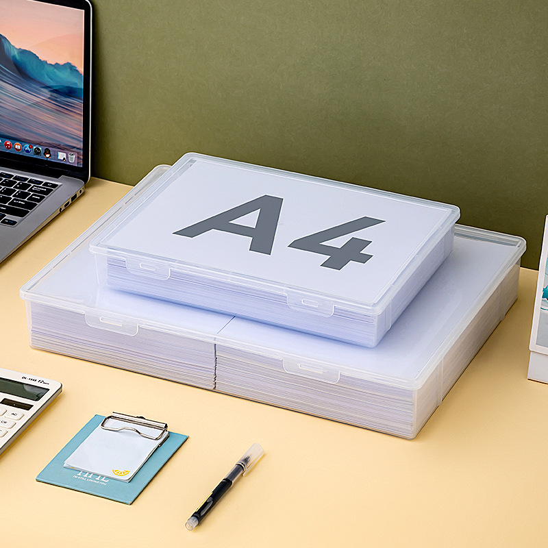 A4 Paper Storage Box Transparent Office A3 Printing Paper File Box Home Desktop Drawing Drawing Data Filing Box