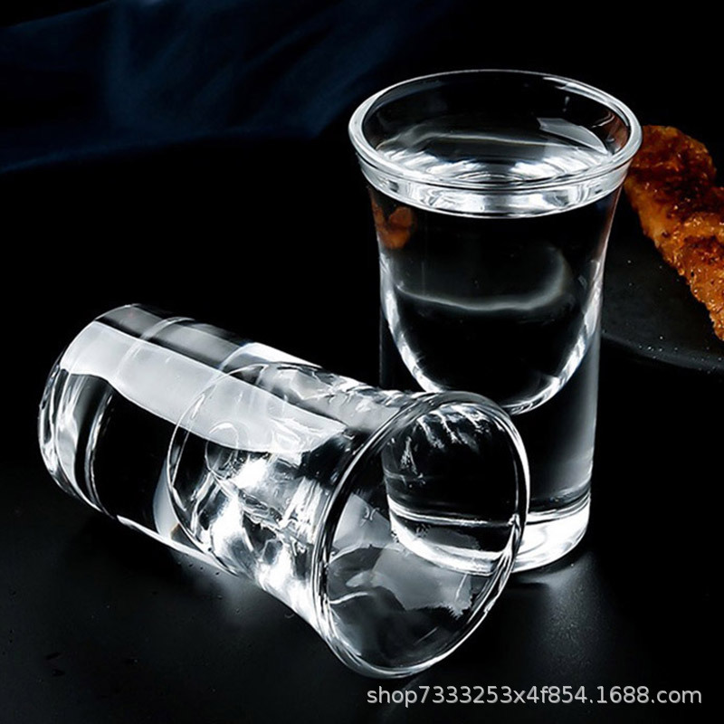Picture of Bar Thick Bottom Bullet Cup Hotel Liquor Cup Spirits Cup Household Small Wine Cup Glass Small Wine Cup Wine Dispenser suit