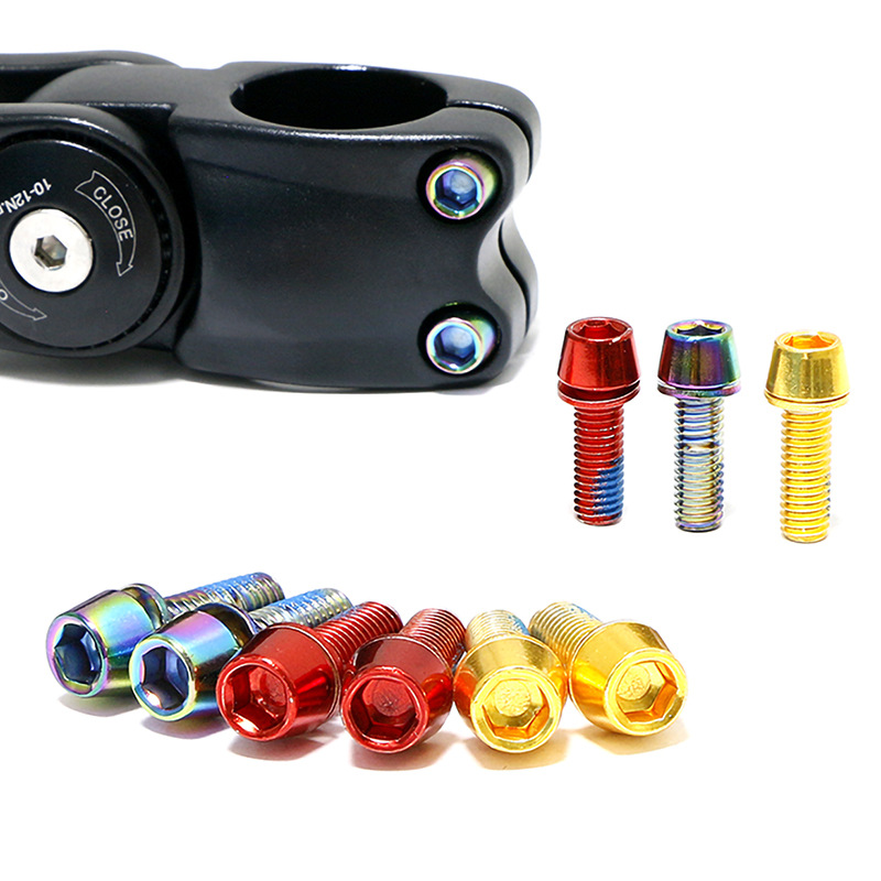 Red Gold Seven-Colorful Stem Screws Disc Brake Screws V Brake Screws M6*18Mm Colorful Stem Screws