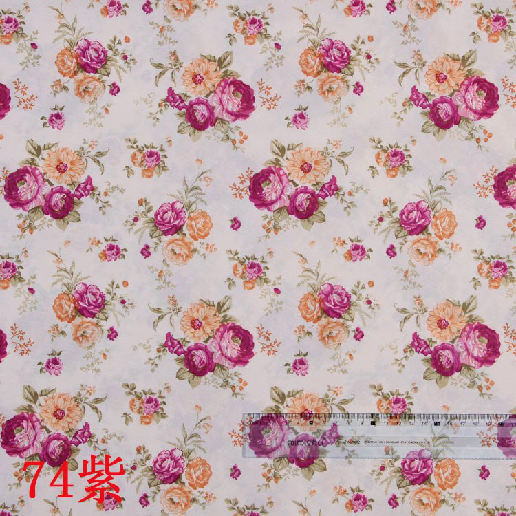 Peach skin transfer printing factory in stock wholesale multi-color series warm romantic purple home textile fabric printing cloth
