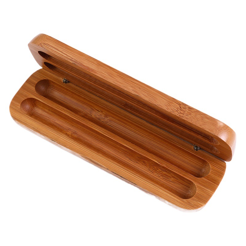 Log Pen Packaging Box Vintage Bamboo Flap Sandalwood Pen Box logo Simple Gift Pen Signature Pen Box