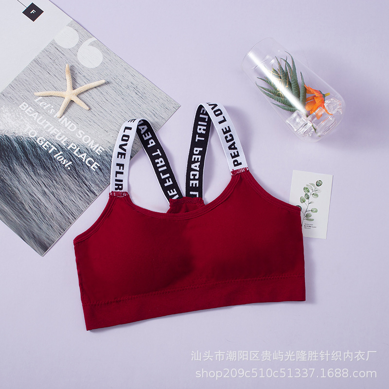 Picture of Cross-border Letter Beautiful Back Wrapped Breast Tube Top Girl Student Developmental Bra Women's Vest Underwear Women