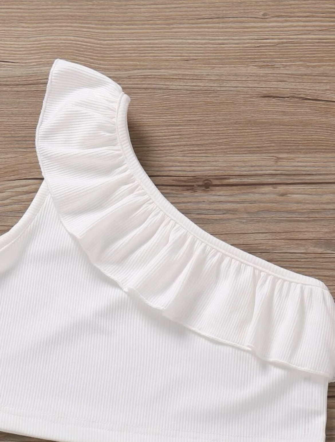 Picture of Cross-border new European and American fashionable baby girl Summer ruffled one-shoulder pleated thin one-piece vest for infants