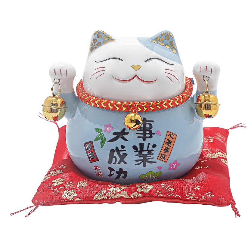 Lucky Cat Small Ornaments Creative Gifts Small Ceramic Piggy Bank Shop Opening Desk Home Living Room Ornaments