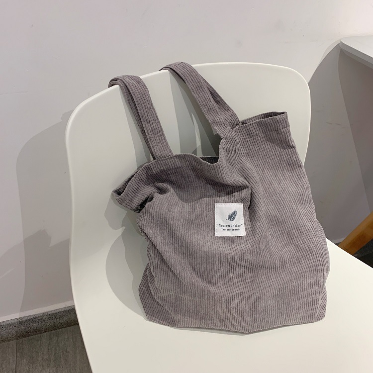Picture of Spot Corduroy Shoulder Bag Baita Student Handbag 2024 Guangzhou Shiling Casual Shopping Bag Women's Tote Bag