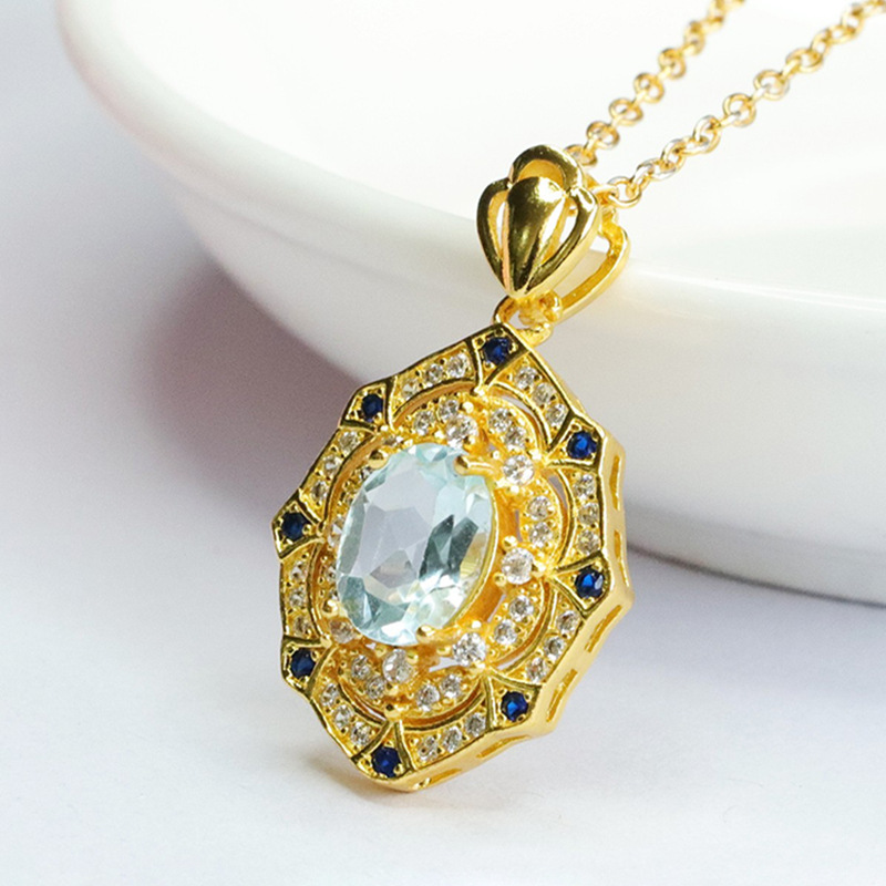 Picture of Yuyu Natural Topaz Pendant European and American Retro Caibao Necklace Factory Wholesale CB3080114