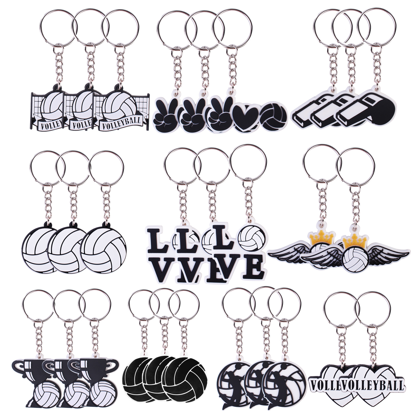 Hot Style Pvc Volleyball Keychain Key Party Decoration Keychain Pendant Buckle Volleyball Wholesale Cross-Border Trophy