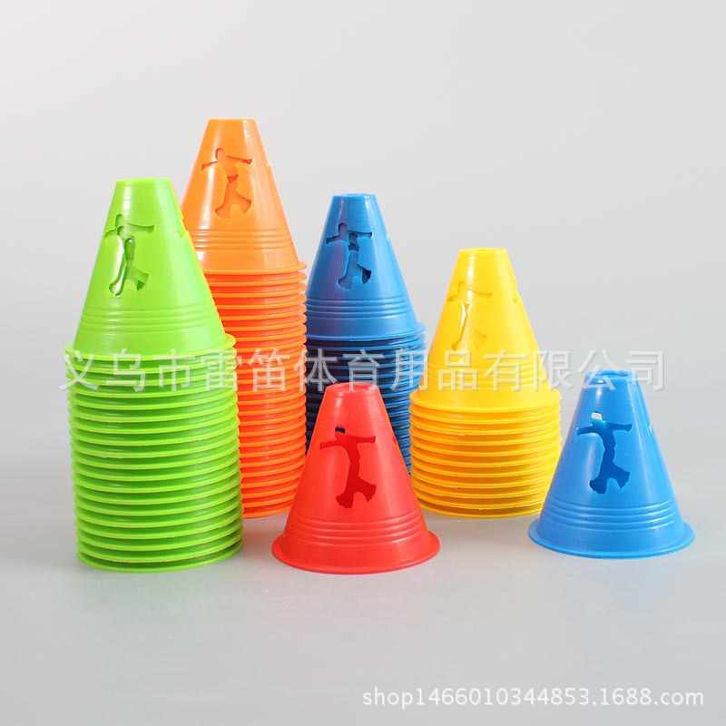 Picture of 8cm high flat flower humanoid pile roller slide pile Mark bucket obstacle corner foot pile roller skate roller skate roadblock semi-soft