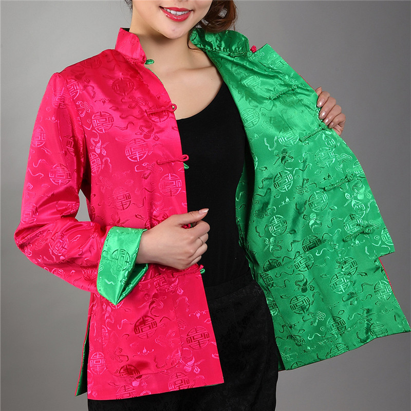 Picture of Factory wholesale Chinese style modified Tang suit women's retro buckle long sleeve top silk double-sided Chinese coat