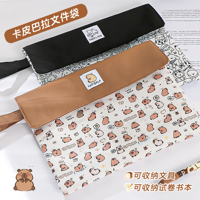 New Kappi Bala File Bag Primary School Student Cartoon High Color Value Large Capacity Zipper Test Paper Storage Bag