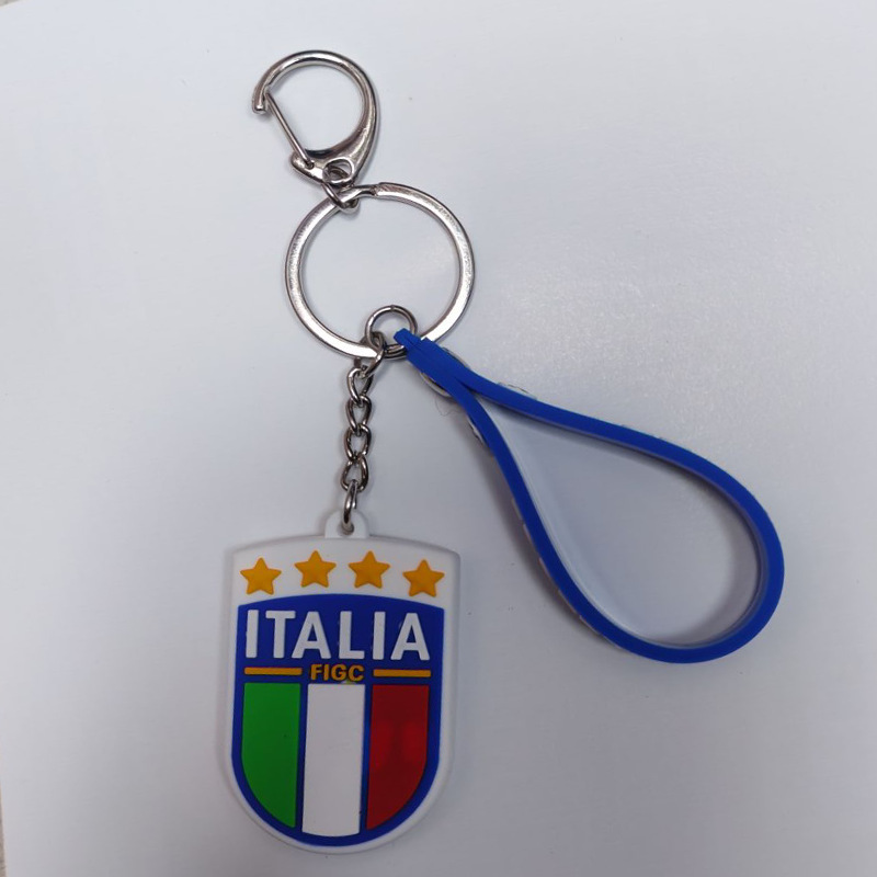 Dutch France Italy Portugal Spain double-sided ball mark PVC Keychain D-shaped pendant fan gift supplies
