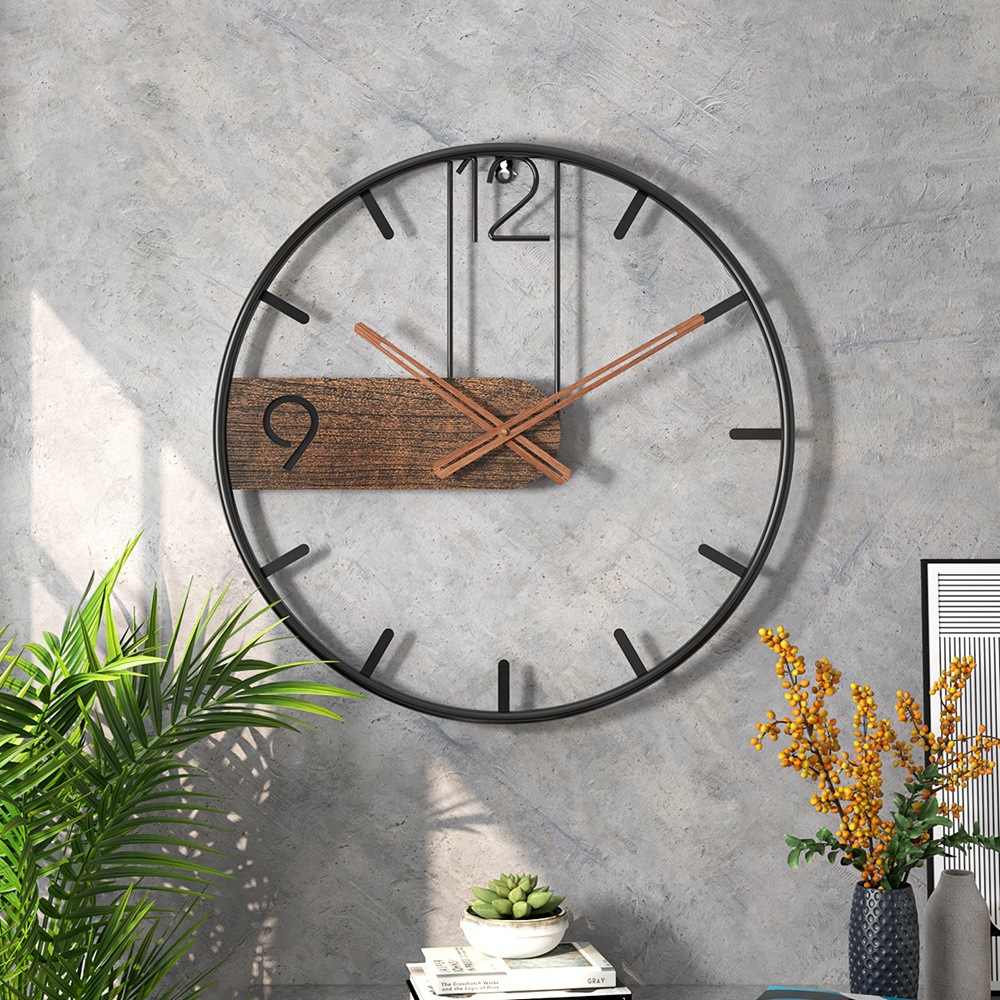 Picture of Nordic style fashion hot selling iron wall clock home living room bedroom clock simple creative light luxury mute clock