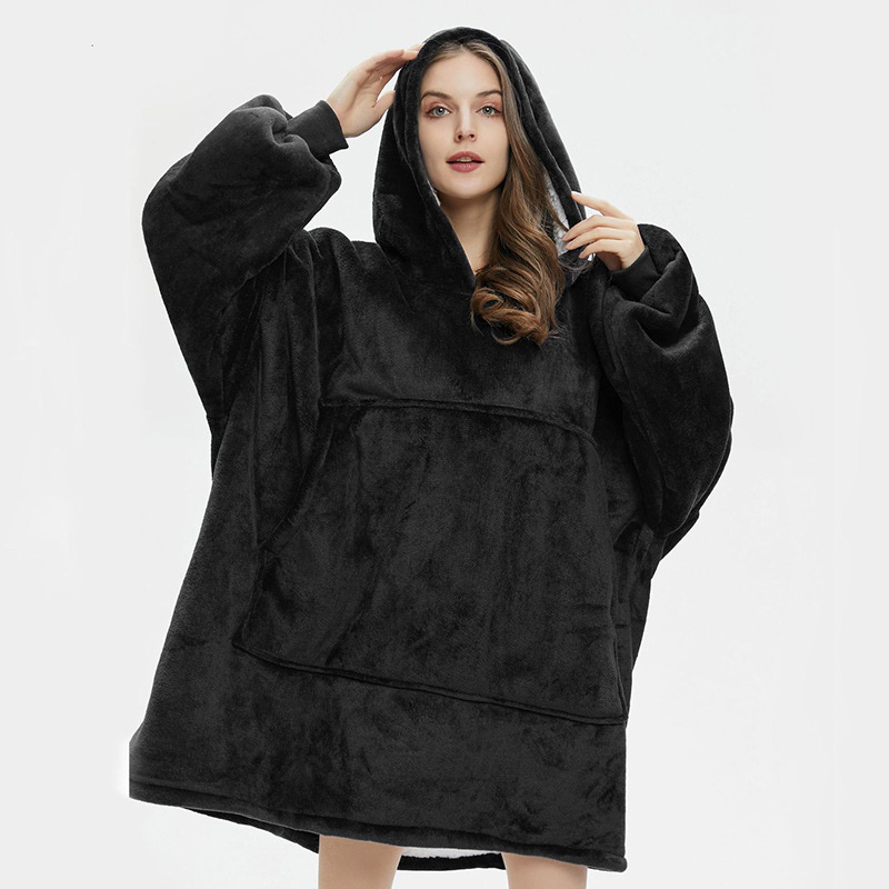 Picture of TV Explosions hugglehoodie Pullover Fleece Clothing Hooded Outdoor Cold-proof Warm Lazy TV Blanket Nightgown Women