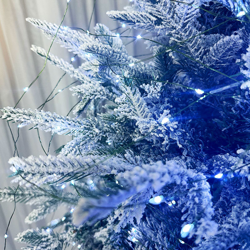 Picture of Christmas Tree Light String Led Star Decoration Atmosphere Light with Dark Green Copper Wire Outdoor Waterproof Christmas Decoration Lights
