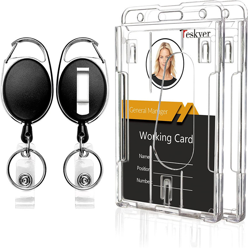 Factory Oval easy pull button zinc alloy frame outdoor easy pull transparent hard horizontal and vertical double-sided card holder spot