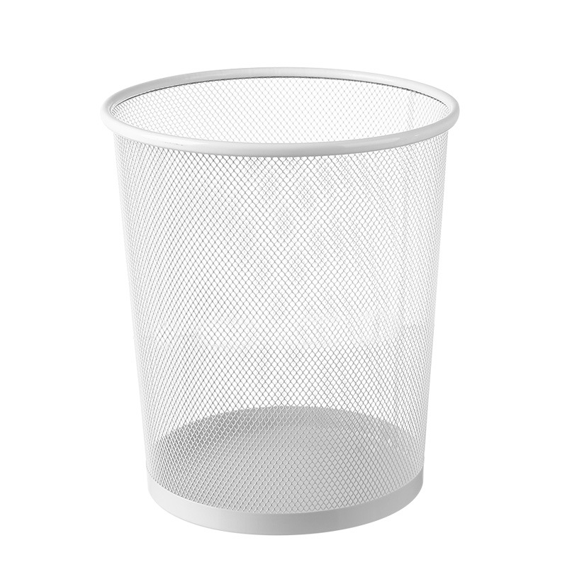 Picture of Metal Mesh Office Round Trash Can Household Wrought Iron Large Trash Basket Kitchen Storage Bucket Wholesale