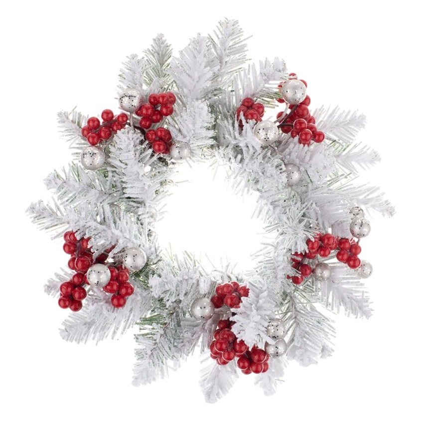 Meihui Christmas Wreath Flocking Christmas Candle Wreath Desktop Mini Candlestick Wreath Decoration Amazon New