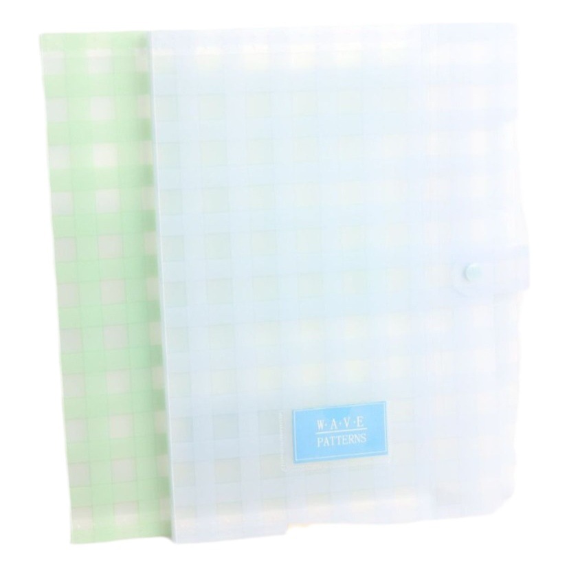 Plaid pastoral style multi-layer folder pp data book buckle storage paper file bag a4 organ folder