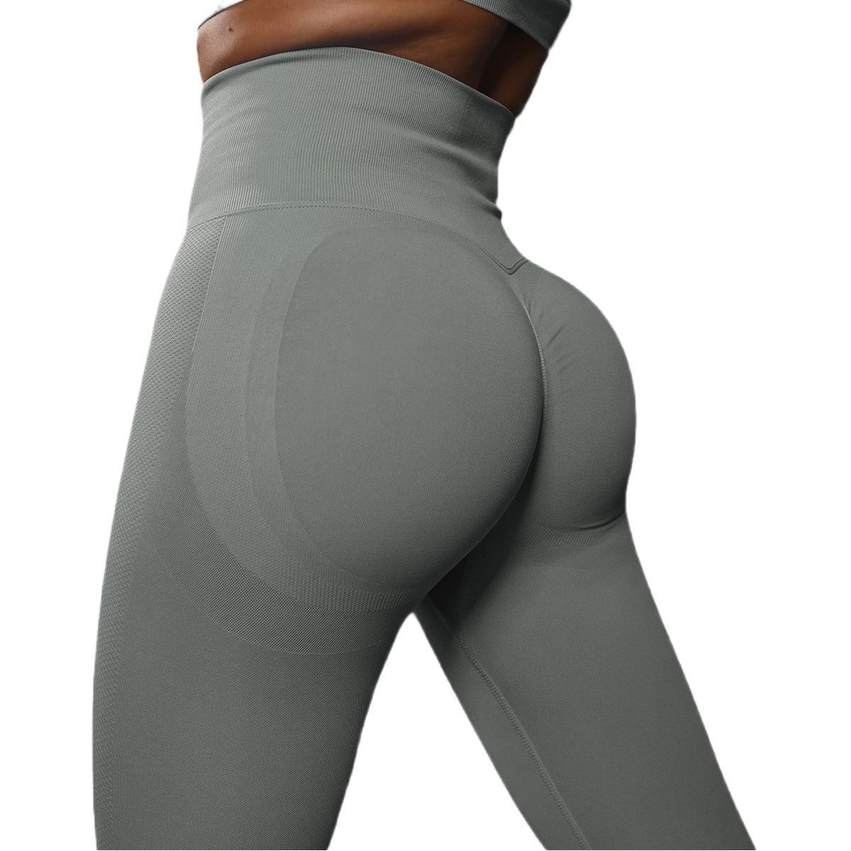 Cross-Border Seamless Smiley High-Waist Tight Yoga Clothes Peach Buttocks Training Yoga Pants Sports Running Fitness Pants for Women