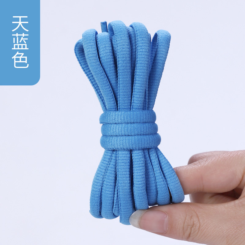Picture of Wild elephant wholesale semicircle shoelace basketball shoes sneaker casual shoes shoelace black and white blue color oval shoelace rope