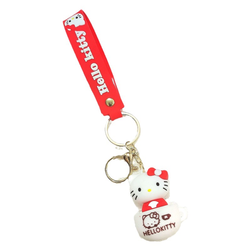 Cartoon KT Cat Milk Tea Cup Keychain Cute Student Decoration Tanabata Gift Valentine's Day Gift Stall Wholesale