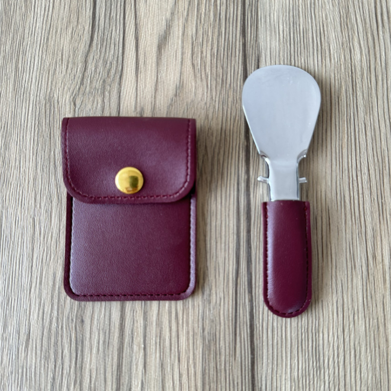 Picture of Spot Stainless Steel Folding Shoe Puller Pu Leather Small Bag Keychain Lazy Shoe Puller Shoe Puller Shoe Puller