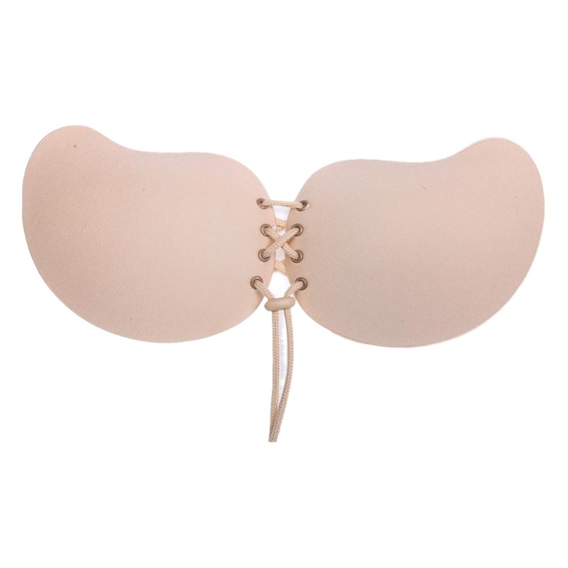 Invisible chest stickers Lala goddess mango cup silicone breathable invisible bra wedding dress swimsuit drawstring chest stickers manufacturers