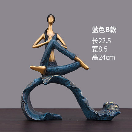 Picture of Cute styling Yoga Girl Fitness window miniature scene ornaments desktop ins girl room decoration wholesale