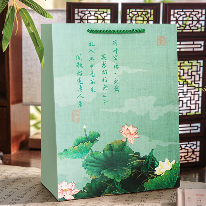 Antique exquisite gift bag jewelry tote bag hand gift bag white cardboard clothing shopping bag creative storage paper bag