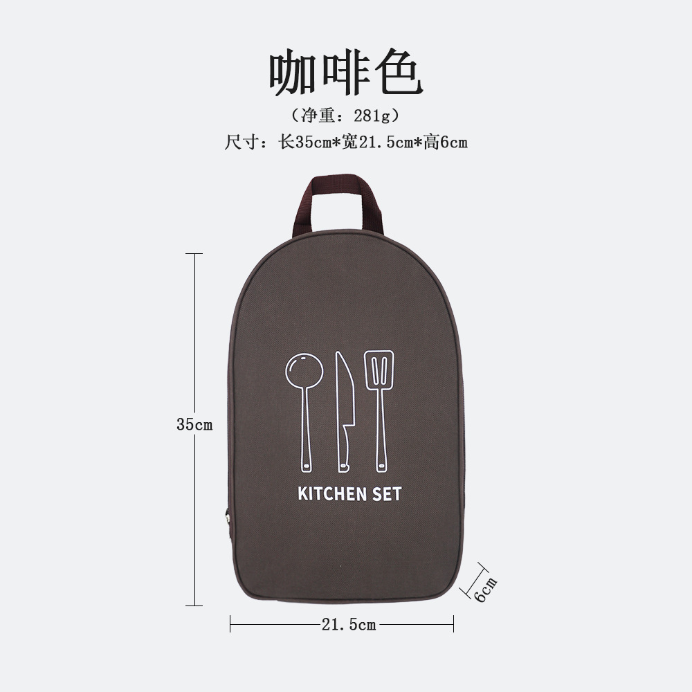 Picture of Outdoor Cookware Storage Bag Camping Kitchenware Handbag Barbecue Knife Cutting Board Bag Portable Travel Camping Tableware Bag