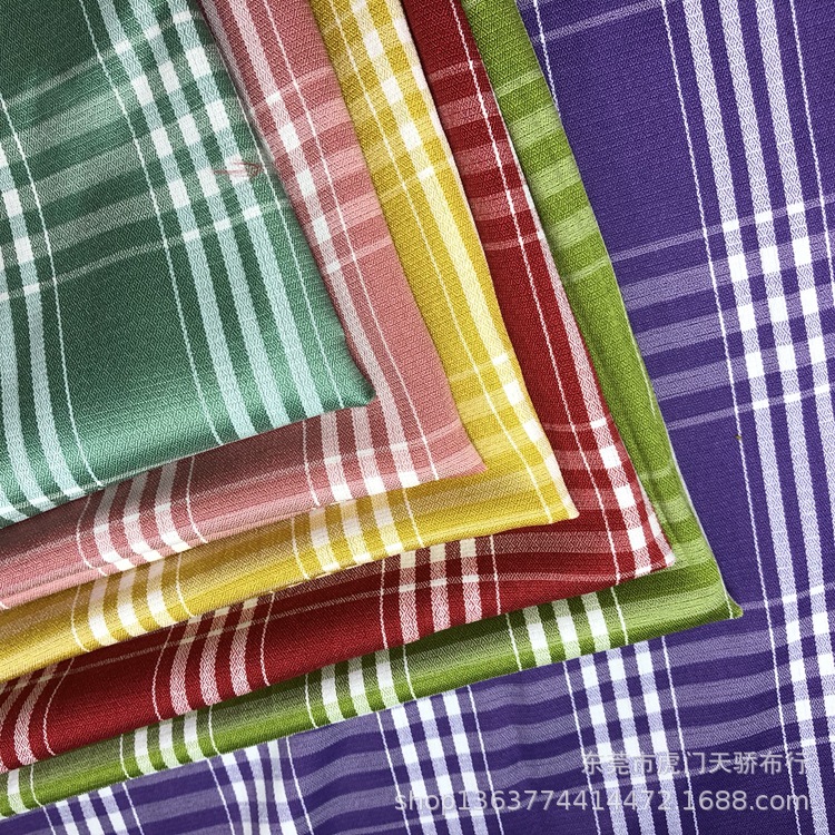 New Woven Stretch Small Plaid Yarn-dyed Plaid Woven Polyester Snowflake Stretch Wrinkle Fashion Shoe Fabric