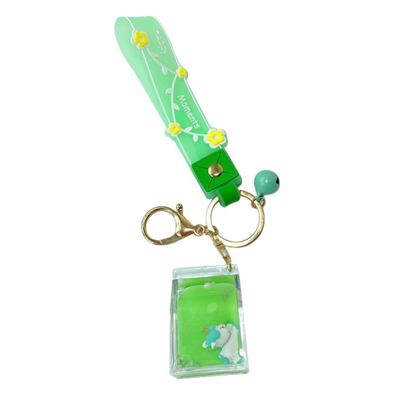 Oil-in Milk Box Unicorn Floating Bottle Keychain Couple Ins Car Student Schoolbag Keychain Hanging Ornaments