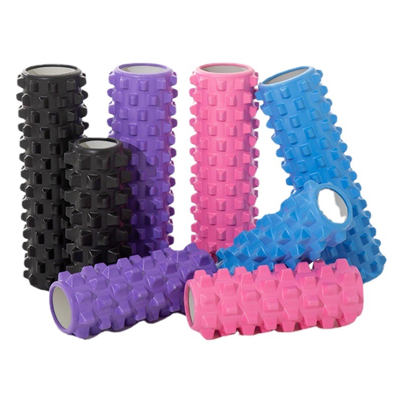 EVA foam shaft yoga column hollow wolf tooth stick muscle relaxer calf massage roller yoga 45CM fitness