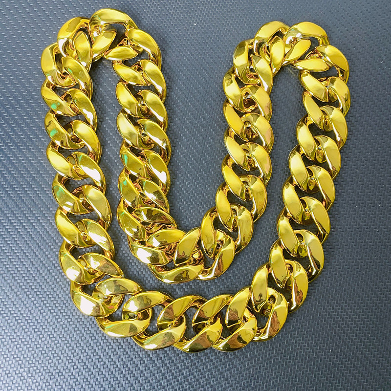 Picture of Hip Hop Simulation Big Gold Chain Men's Gold Plastic Necklace Performance Props Social Super Thick Exaggerated Gold Necklace