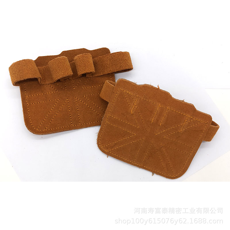 Square cowhide four-finger palm fitness hand guard single parallel bars pull-up non-slip wear-resistant unisex anti-cocoon