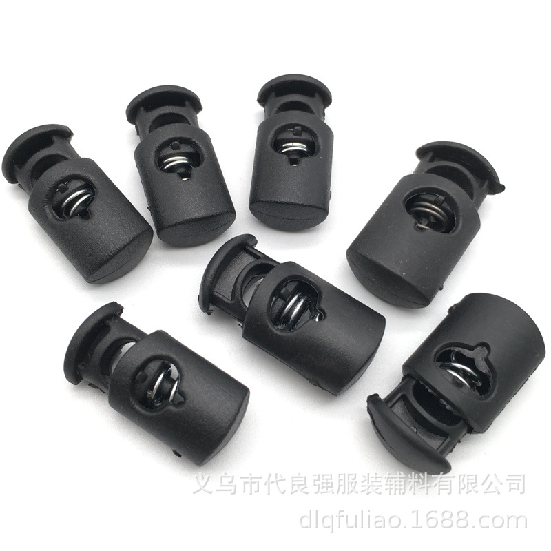 Picture of Factory stock supply plastic spring buckle environmental protection single hole adjustment button pocket rope buckle elastic buckle