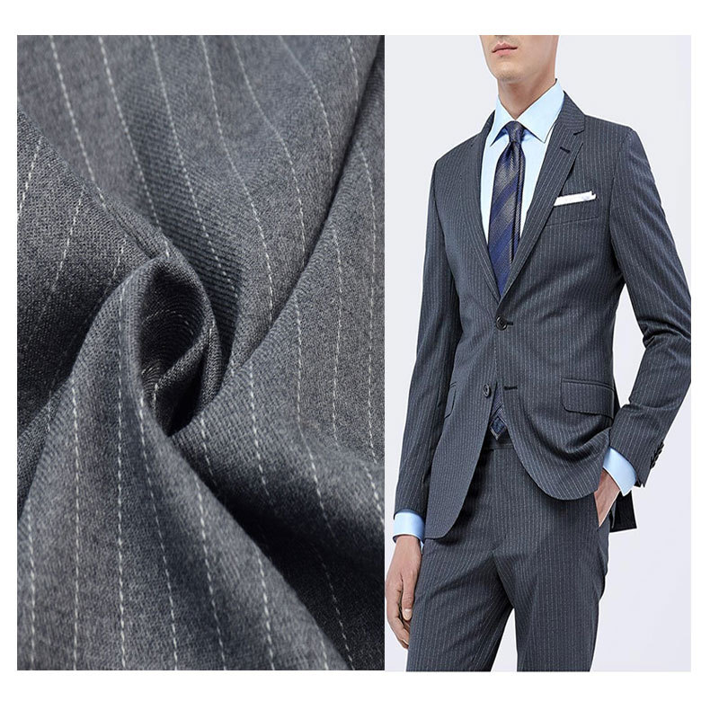 Fashion striped suit pants skirt fabric polyester rayon striped stretch yarn-dyed fabric