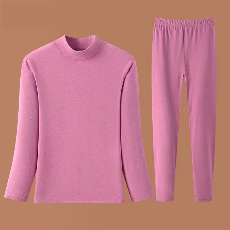 Picture of Middle-aged and elderly thermal underwear women's semi-high collar mother's pajamas bottoming shirt autumn clothes long pants for the elderly suit men