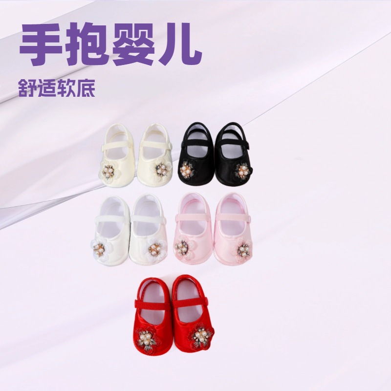 New Spring and Autumn summer baby princess shoes hundred days soft bottom hand holding baby shoes 0-6-12 newborn toddler shoes