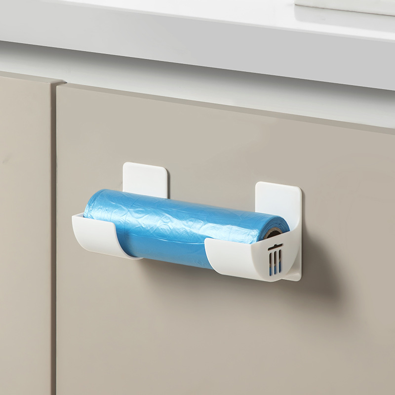 Picture of Wall Punch-Free Storage Bracket for Placing Clings Garbage Bag Storage Rack Wall-Mounted Rack Shelf Storage Rack