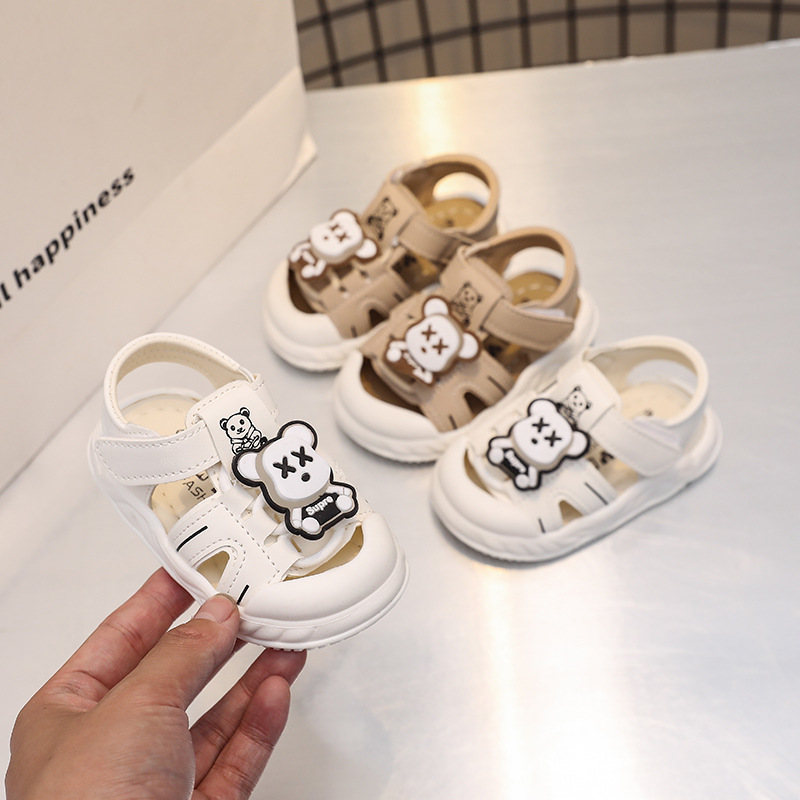 Summer soft bottom baotou baby sandals for boys and girls baby toddler shoes 1 a 3 year old children non-slip anti-kick beach shoes