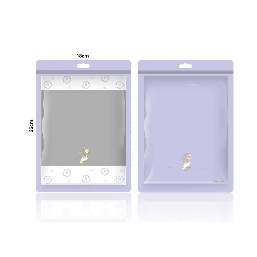 Neutral Matte Clothing Stockings Ziplock Bag Fresh Intimates Zipper Packaging Bag Jewelry Stationery Storage Bag